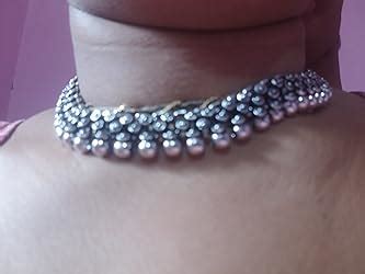 Yellow Chimes Ethnic German Silver Oxidised Choker Necklace Set with ...