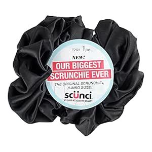 Scunci Jumbo Black Satin Scrunchie, Black : Amazon.in: Beauty