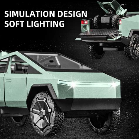 Suvabe Cybertruck Diecast Metal Toy Trucks with Lights and India | Ubuy
