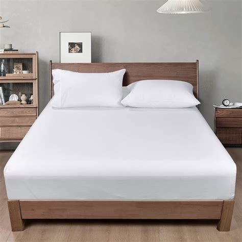 Amazon.com: PHF 100% Garment Washed Cotton Fitted Sheet King Size ...