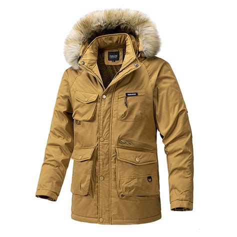 Rrunsv Mens Winter Parka Coats Men's Parka Warm Winter Coat with Hood ...