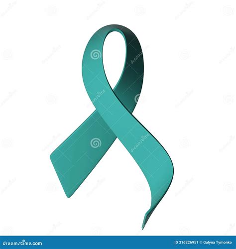 3d Ovarian Cancer Awareness Month Teal Color Ribbon Ovarian Cancer ...