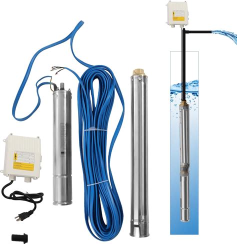 Deep Well Submersible Pump with 100FT Power Cord, 1HP 110V Deep Well Pump Submersible Water Pump ...