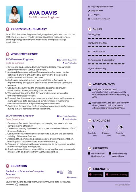 10+ Ssd Firmware Engineer Resume Samples & Templates for 2025