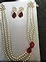 Shining Diva Stylish Pearl Necklace Jewellery Set with Earrings for ...