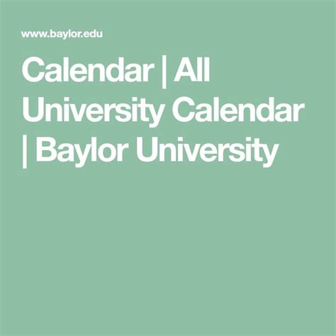 Baylor University Academic Calendar - Printable Calendars AT A GLANCE