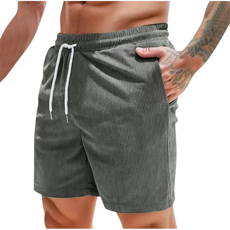 VIPOIN Corduroy Shorts Men - Men's Lounge Shorts with Pockets ,Workout ...