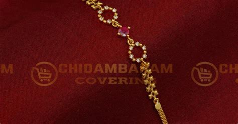 Buy Beautiful White and Ruby Stone Party Wear Gold Look Bracelet for Girls