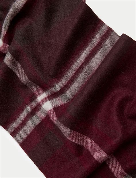 Buy Pure Merino Wool Checked Scarf at Marks & Spencer