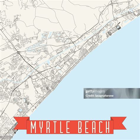 Myrtle Beach South Carolina Usa Vector Map High-Res Vector Graphic ...