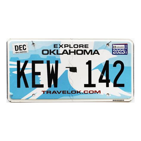 2023 Oklahoma License Plate #KEW142 | Eye-Catching Colors