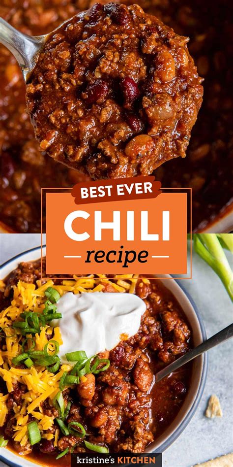 The Best Ever Chili Recipe, made with ground beef, beans and the ...