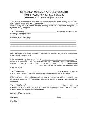 Congestion Mitigation Air Quality (CMAQ) Doc Template | pdfFiller