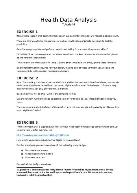 Image result for Statistics for Health Research Tutorial 4