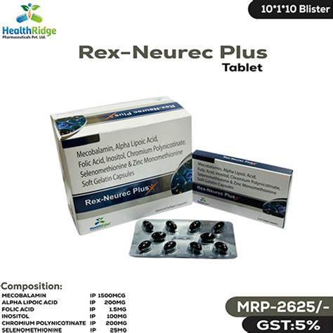 Rex Neurec Plus Tablet - Mecobalamin, Alpha Lipoic Acid, Folic Acid ...