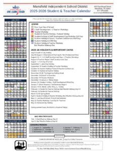 Mansfield Independent School District Calendar 2025-2026