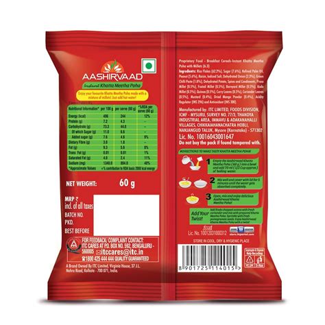 Aashirvaad Instant Meals Khatta Meetha Poha with Millets Pouch 60g ...