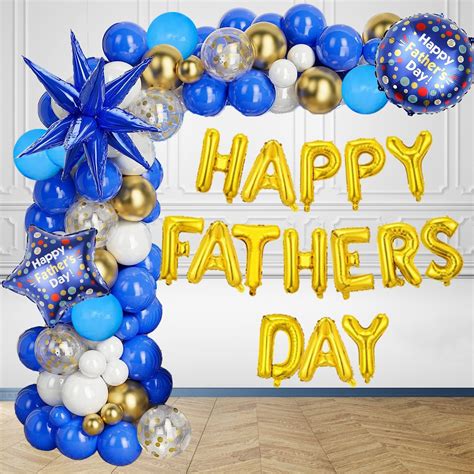Amazon.com: Fathers Day Decorations Balloons kit with 123 Pcs Fathers ...