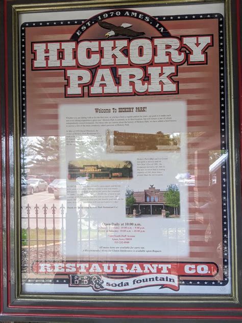 Menu at Hickory Park restaurant, Ames
