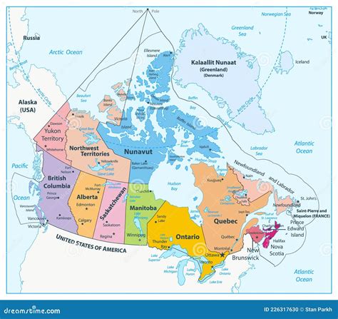 Political Map Of Canada Cartoon Vector | CartoonDealer.com #105466311
