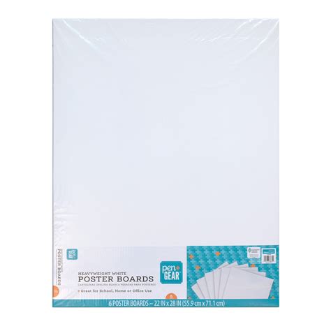Pen+Gear Poster Board, 22 in x 28 in, Heavyweight, White, (6 Pack ...