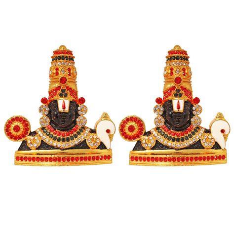 Buy ART N HUB Set of 2 Brass 24 K Gold Plated with Stones Hindu God ...