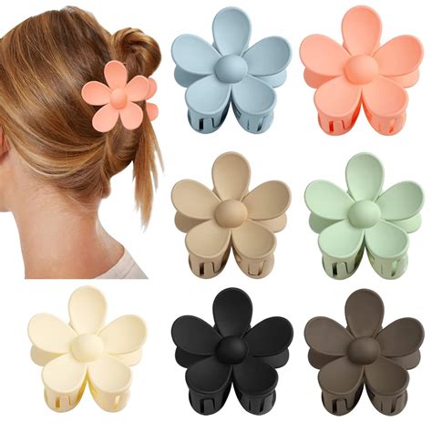 Amazon.com : Flower Claw Clip 7 PCS Claw Clips, Hair Clips for Women ...