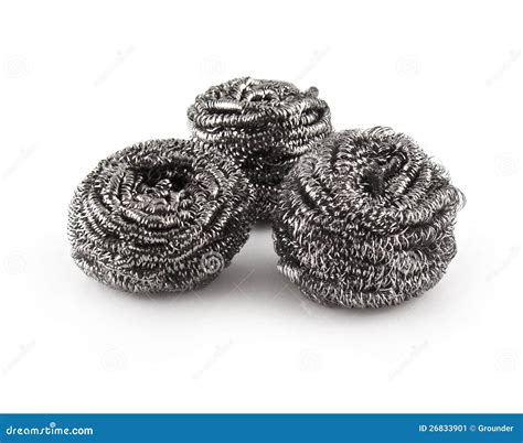 Stainless Steel Scouring Pad Three Pieces Stock Image - Image of ...
