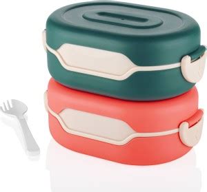 NARV Lunch Box with Lid & 2 in 1 Spoon Made with Heavy Plastic BPA Free ...