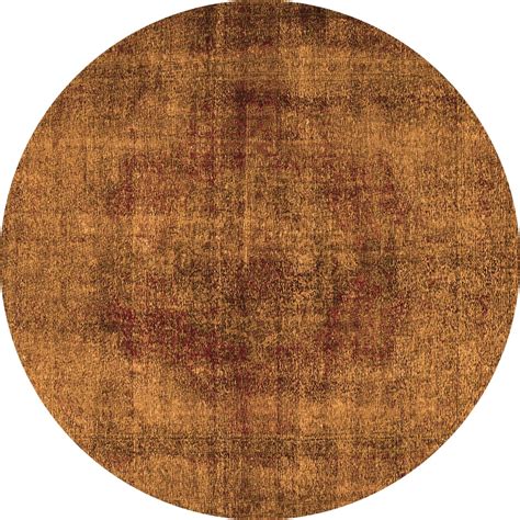 Ahgly Company Indoor Round Persian Orange Traditional Area Rugs, 8 ...