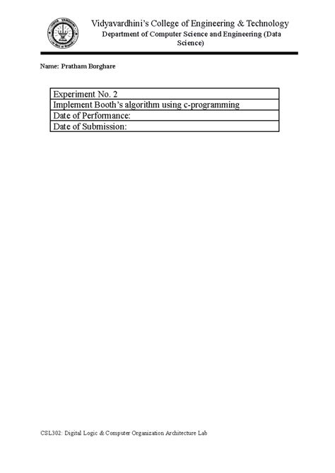 DLCA Exp 02 - Experiments.Experiments. - Department of Computer Science ...