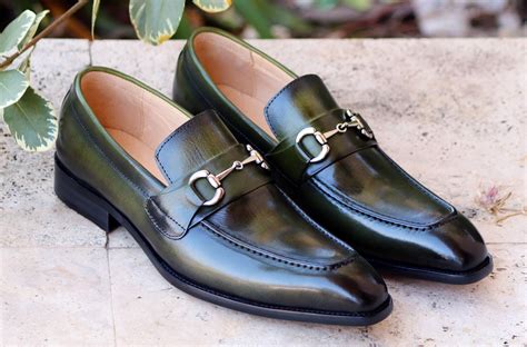 Burnished Calfskin Slip-On Loafer Green | Leather shoes men, Cordovan ...
