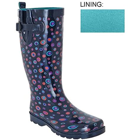 Capelli New York Ladies Tall Sporty Rubber Rain Boots with Marble Print ...