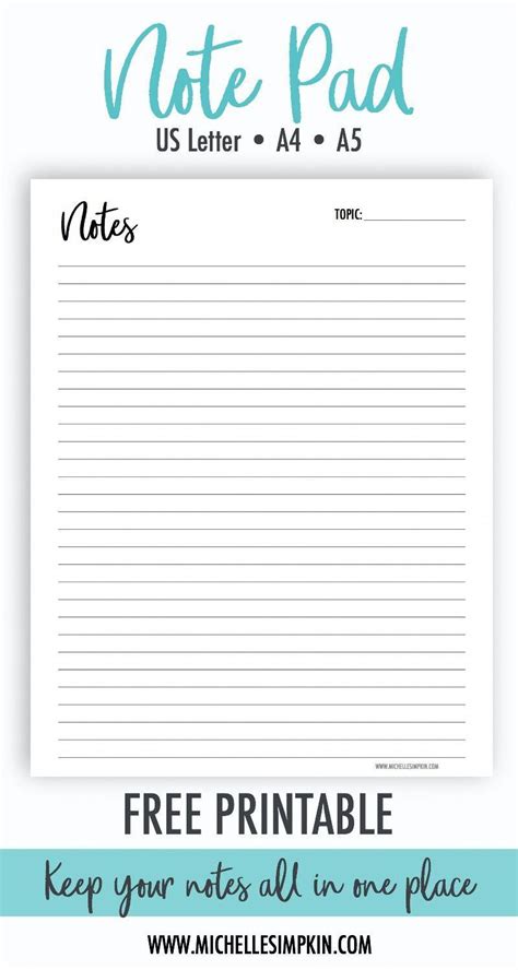 Image result for Printable Notepad