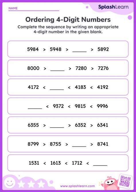 Image result for Ordering 4 Digit Numbers