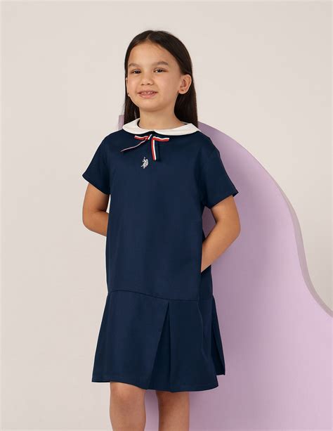 Girls Peter Pan Collar A-Line Dress – U.S. Polo Assn. India