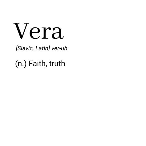 Vera - Latin Baby Name Meaning True