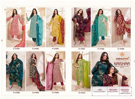 Naishaa Vol 47 Suryajyoti Jaam Satin Pant Style Suits Manufacturer Guj ...