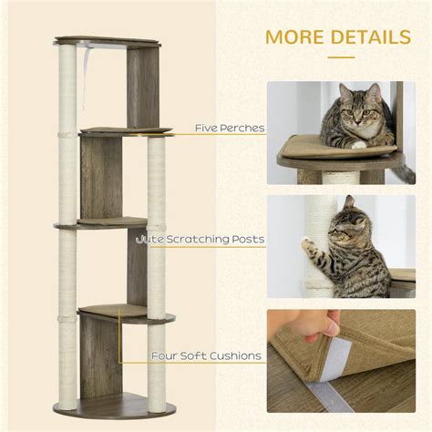 Buy Multi-Lever Cat Tree, Activity Center Cat Tower with Jute ...