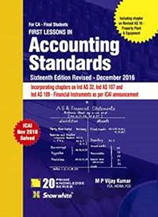 Buy FIRST LESSONS IN Accounting Standards CA FINAL Book Online at Low ...