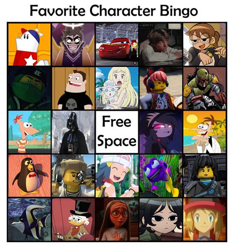 Favorite Character bingo! by ConfusedProductions on DeviantArt