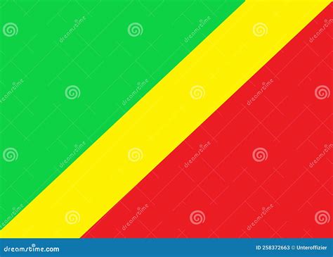 Republic of the Congo Flag Diagonal Yellow Stripes Separating a Green ...
