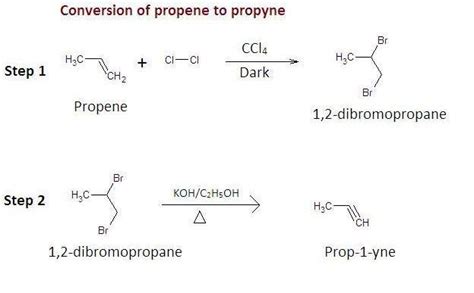 Conversion of Propane to propyne - Brainly.in
