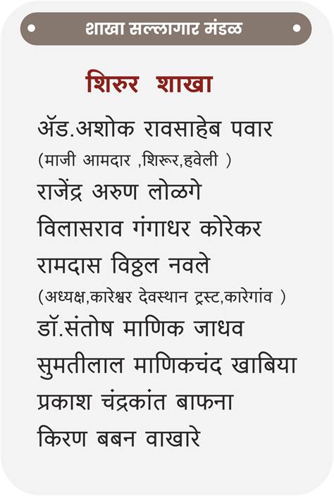 Shirur Branch :: Welcome to Dr. Manibhai Desai Gramin Bigarsheti ...