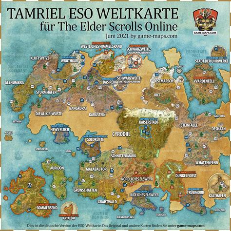 ESO Tamriel Weltkarte für The Elder Scrolls Online 2021