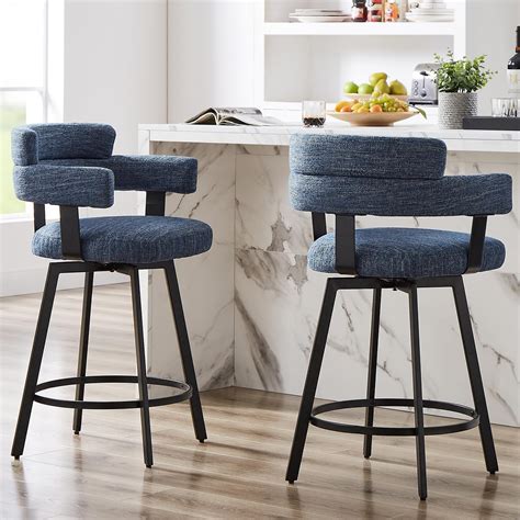 Amazon.com: FERFALDER Counter Height Bar Stools with Full Back – Swivel ...
