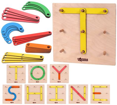 Toyshine Wooden Letter Number Construction Puzzle Educational Stacking ...