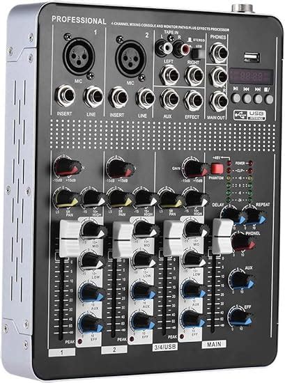 kh Professional 4 Channel Mixing Console Bluetooth Compatible ...