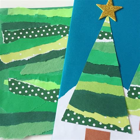 Christmas Tree Collage Card | Gettin' Crafty with Natalie