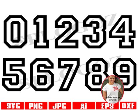 Varsity Font Numbers